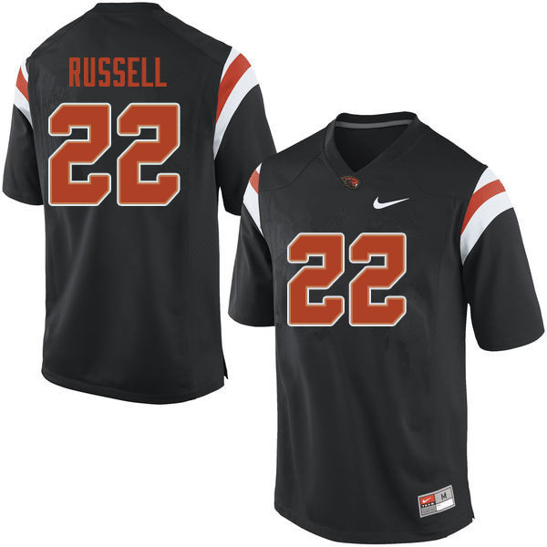 Men #22 Wynston Russell Oregon State Beavers College Football Jerseys Sale-Black